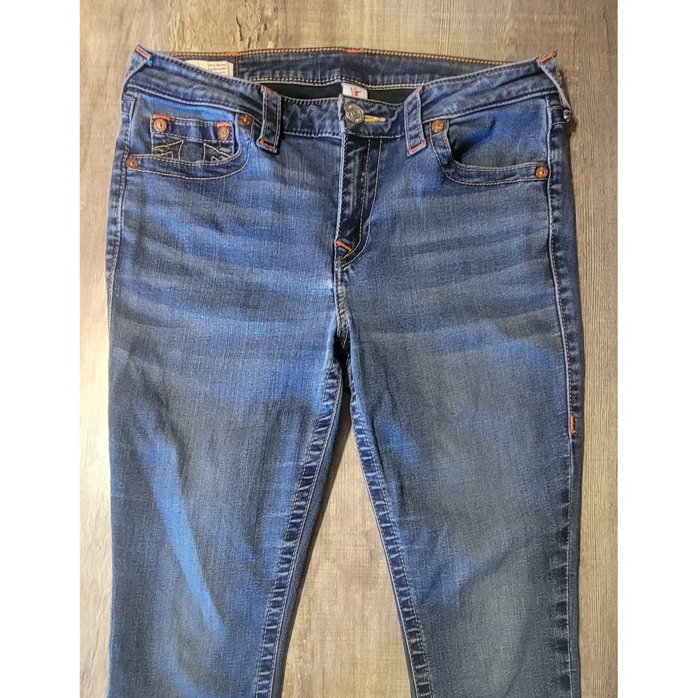 True Religion Jennie Curvy Skinny Jeans Womens 32 Blue Denim Medium Wash Stretch